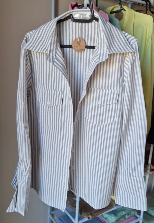 1 - 1841110012026 Camisa listrada marrom