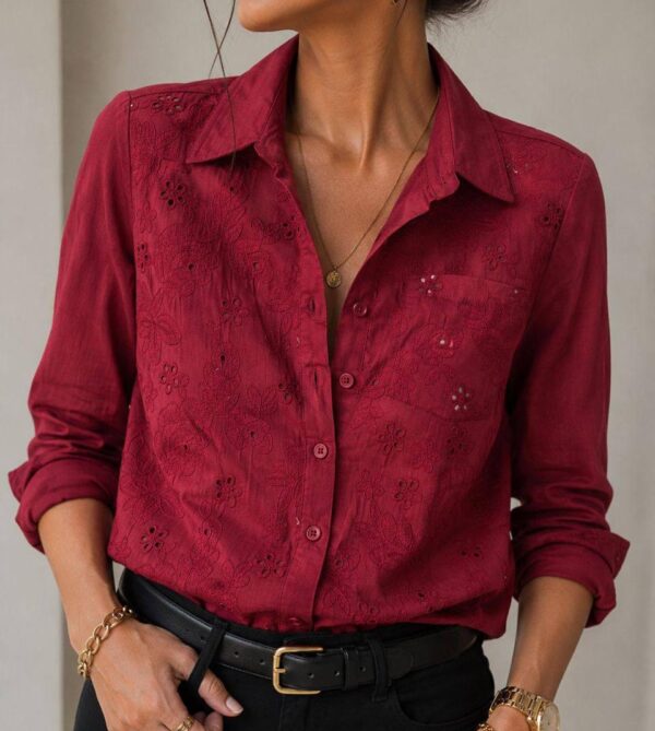 bordada 1841110212026 Camisa com detalhes em bordado