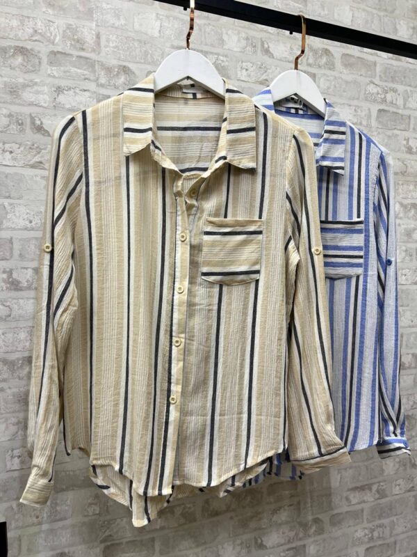 Camisa listrada Bege